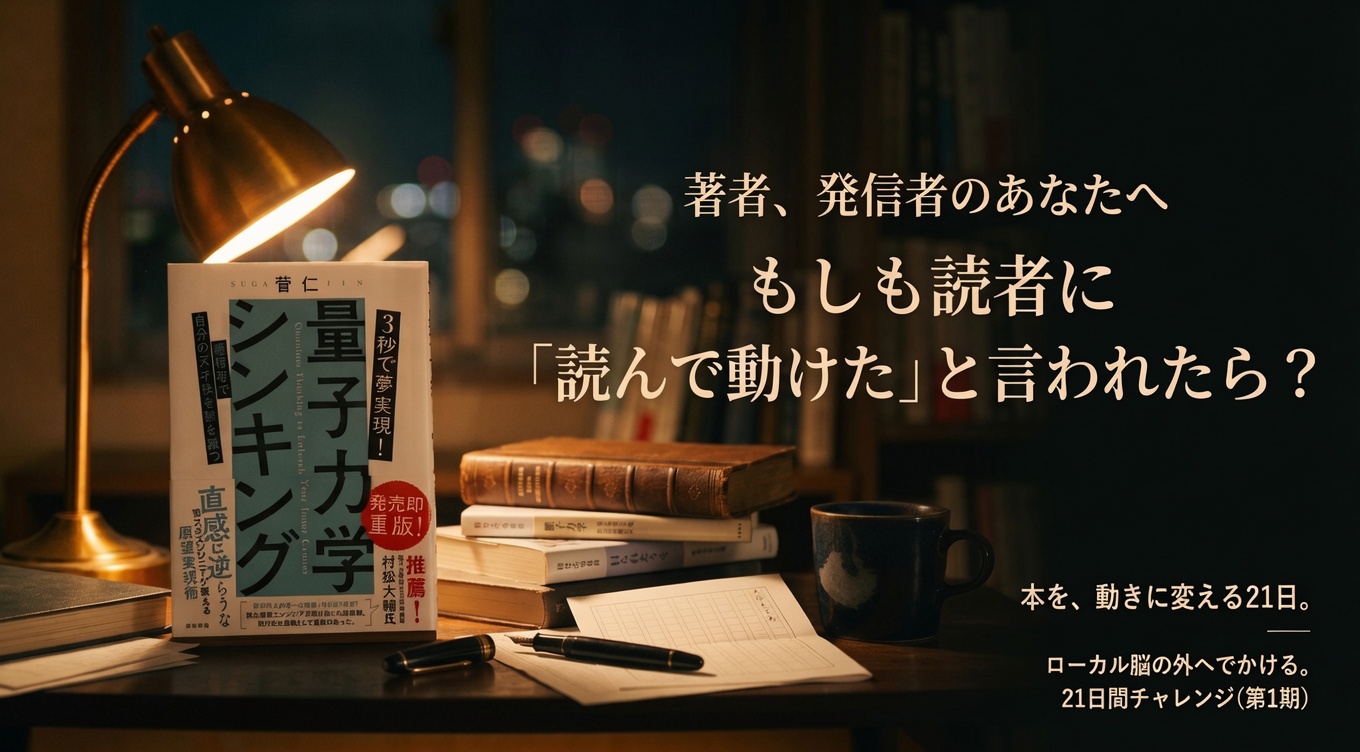 本、買ったまま、読んだままになってませんか？ ローカル脳の外へでかける。21日間チャレンジ（第0期）